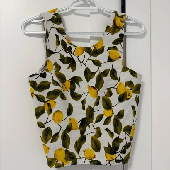 Zara Basic Collection Lemon Print Top - Picture 3 of 6